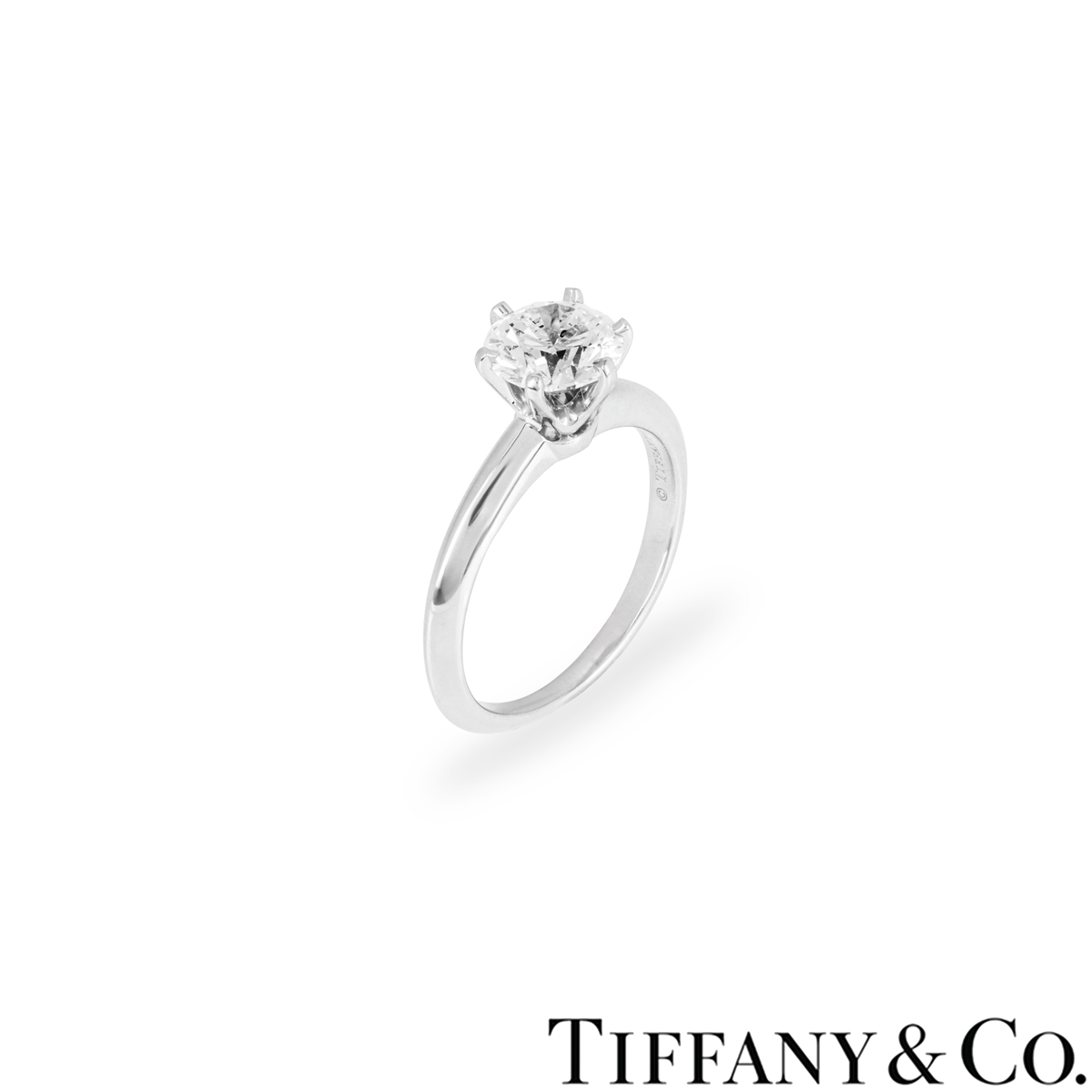 Tiffany & Co. Platinum Diamond Setting Ring 1.27ct G/VS1